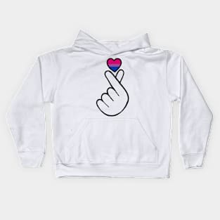 heart fingers - bisexual Kids Hoodie